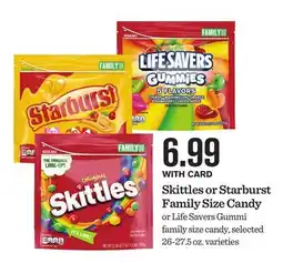 Mariano's Skittles or Starburst Family Size Candy offer