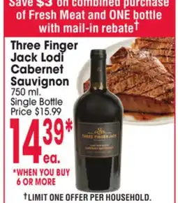 Jewel-Osco Three Finger Jack Lodi Cabernet Sauvignon offer