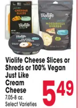 Jewel-Osco Violife Cheese Slices or Shreds or 100% Vegan Just Like Cream Cheese offer