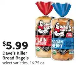 Fareway Dave's Killer Bread Bagels offer