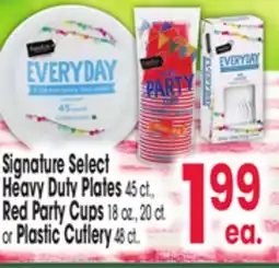 Jewel-Osco Signature Select Heavy Duty Plates 45 ct., Red Party Cups 18 oz., 20 ct. or Plastic Cutlery 48 ct offer