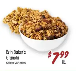Sprouts Farmers Market Erin Baker's Granola offer