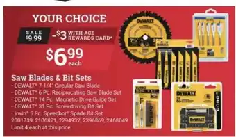Ace Hardware Saw Blades & Bit Sets offer