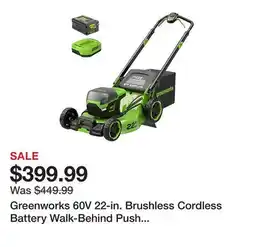 Tractor Supply Company Greenworks 60V 22-in. Brushless Cordless Battery Walk-Behind Push Lawn Mower, 5.0Ah Battery & Charger offer