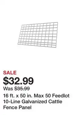 Tractor Supply Company 16 ft. x 50 in. Max 50 Feedlot 10-Line Galvanized Cattle Fence Panel offer