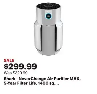 Best Buy Shark - NeverChange Air Purifier MAX, 5-Year Filter Life, 1400 sq. Ft - White offer