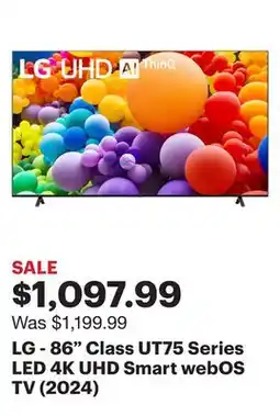 Best Buy LG - 86 Class UT75 Series LED 4K UHD Smart webOS TV (2024) offer