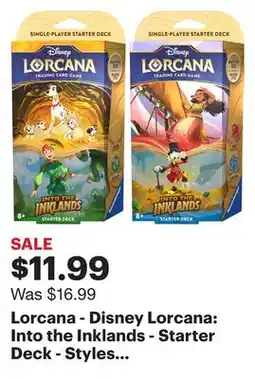 Best Buy Lorcana - Disney Lorcana: Into the Inklands - Starter Deck - Styles May Vary offer