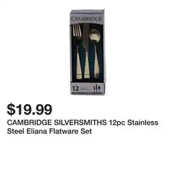 Marshalls CAMBRIDGE SILVERSMITHS 12pc Stainless Steel Eliana Flatware Set offer