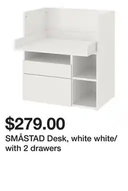 Ikea SMÅSTAD Desk, white white/with 2 drawers offer