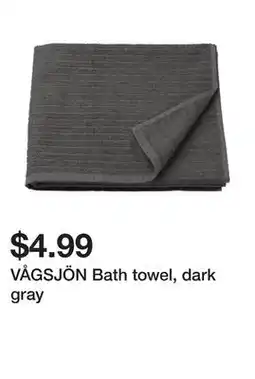 Ikea VÅGSJÖN Bath towel, dark gray offer