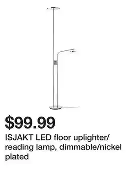 Ikea ISJAKT LED floor uplighter/reading lamp, dimmable/nickel plated offer