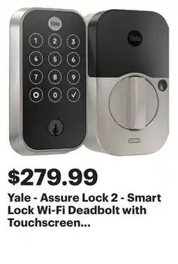 Best Buy Yale - Assure Lock 2 - Smart Lock Wi-Fi Deadbolt with Touchscreen Keypad | Fingerprint Access - Satin Nickel offer
