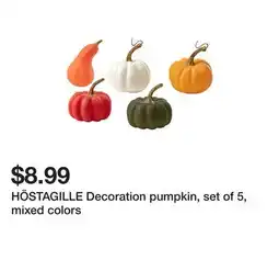 Ikea HÖSTAGILLE Decoration pumpkin, set of 5, mixed colors offer