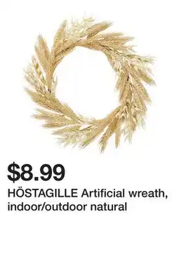 Ikea HÖSTAGILLE Artificial wreath, indoor/outdoor natural offer