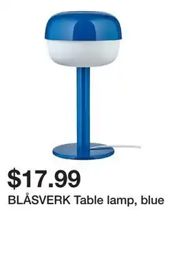 Ikea BLÅSVERK Table lamp, blue offer
