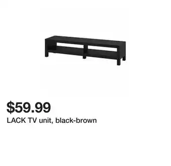 Ikea LACK TV unit, black-brown offer