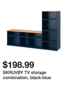 Ikea SKRUVBY TV storage combination, black-blue offer