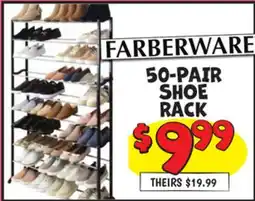 Ollie's FARBERWARE 50-PAIR SHOE RACK offer
