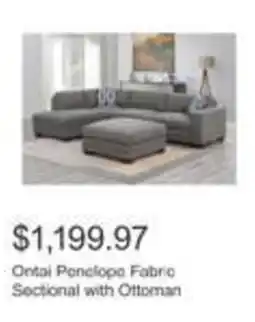 Costco Ontal Penelope Fabric Sectional with Ottoman offer