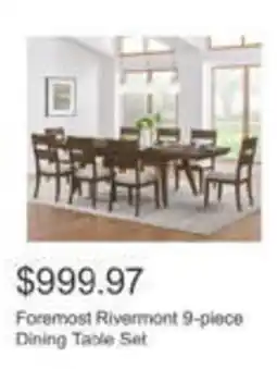 Costco Foremost Rivermont 9-piece Dining Table Set offer