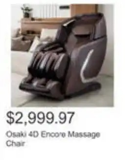 Costco Osaki 4D Encore Massage Chair offer