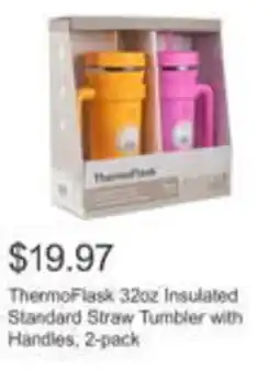 Costco ThermoFlask 32oz Insulated Standard Straw Tumbler with Handles, 2-pack offer