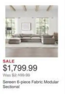 Costco Sereen 6-piece Fabric Modular Sectional offer