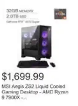 Costco MSI Aegis ZS2 Liquid Cooled Gaming Desktop - AMD Ryzen 9 7900X -... offer