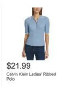 Costco Calvin Klein Ladies Ribbed Polo offer