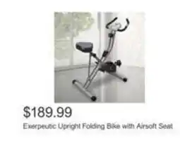 Costco Exerpeutic Upright Folding Bike with Airsoft Seat offer