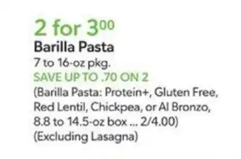 Publix Barilla Pasta offer