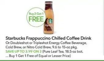 Publix Starbucks Frappuccino Chilled Coffee Drink offer
