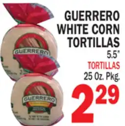 Bravo Supermarkets GUERRERO WHITE CORN TORTILLAS 5.5 offer