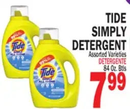 Bravo Supermarkets TIDE SIMPLY DETERGENT offer