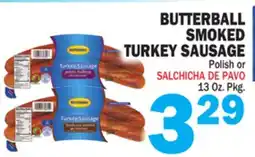 Bravo Supermarkets BUTTERBALL SMOKED TURKEY SAUSAGE offer