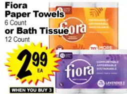 Superior Grocers Fiora Paper Towels 6 Count or Bath Tissue 12 Count offer