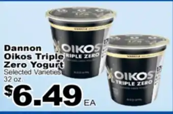 Superior Grocers Dannon Oikos Triple Zero Yogurt offer