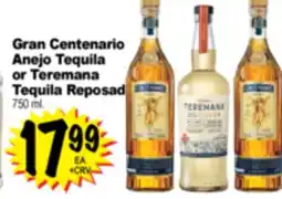 Superior Grocers Gran Centenario Anejo Tequila or Teremana Tequila Reposado offer