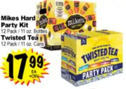 Superior Grocers Mikes Hard Party KiT, 12 Pack / 11 oz. Bottles Twisted Tea, 12 Pack / 11 oz. Cans offer