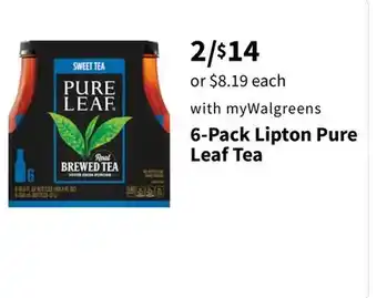 Walgreens 6-Pack Lipton Pure Leaf Tea offer