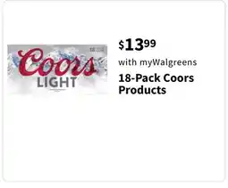 Walgreens 18-Pack Coors Products offer