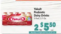 Vallarta Supermarkets Yakult Probiotic Dairy Drinks offer