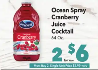 Vallarta Supermarkets Ocean Spray Cranberry Juice Cocktail offer