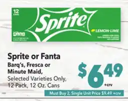 Vallarta Supermarkets Sprite or Fanta offer