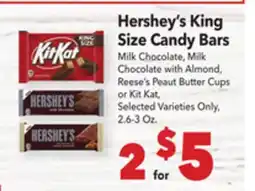 Vallarta Supermarkets Hershey's King Size Candy Bars offer