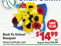 Vallarta Supermarkets Back To School Bouquet offer