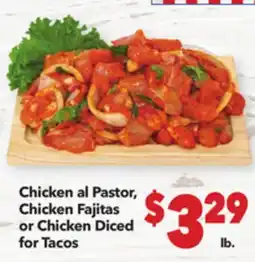 Vallarta Supermarkets Chicken al Pastor, Chicken Fajitas or Chicken Diced for Tacos offer