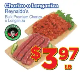 El Super Fresh Reynaldo's Bulk Premium Chorizo o Longaniza offer
