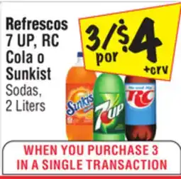 El Super 7 UP, RC Cola o Sunkist Sodas 2 Liters offer